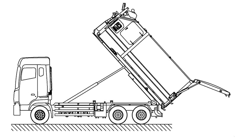 หลักการและรูปแบบของรถบรรทุกขยะยี่ห้อ Fulongma ที่มีช่องถอดออกได้